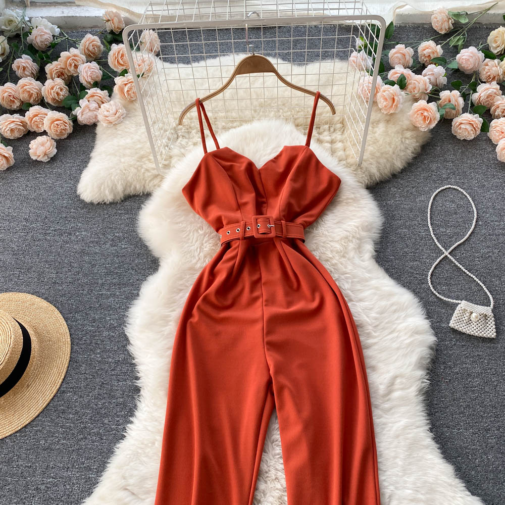 Sleeveless Sling Wide-Leg Jumpsuit