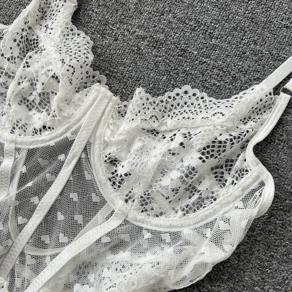 Chic White Lace Bustier Jumpsuit