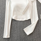 Vintage Off-shoulder Padded Short Top