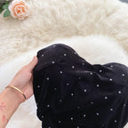 Polka Dot One-shoulder Velvet Bag Hip Dress