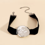 Metallic Velvet Necklace&Bracelet&Earrings