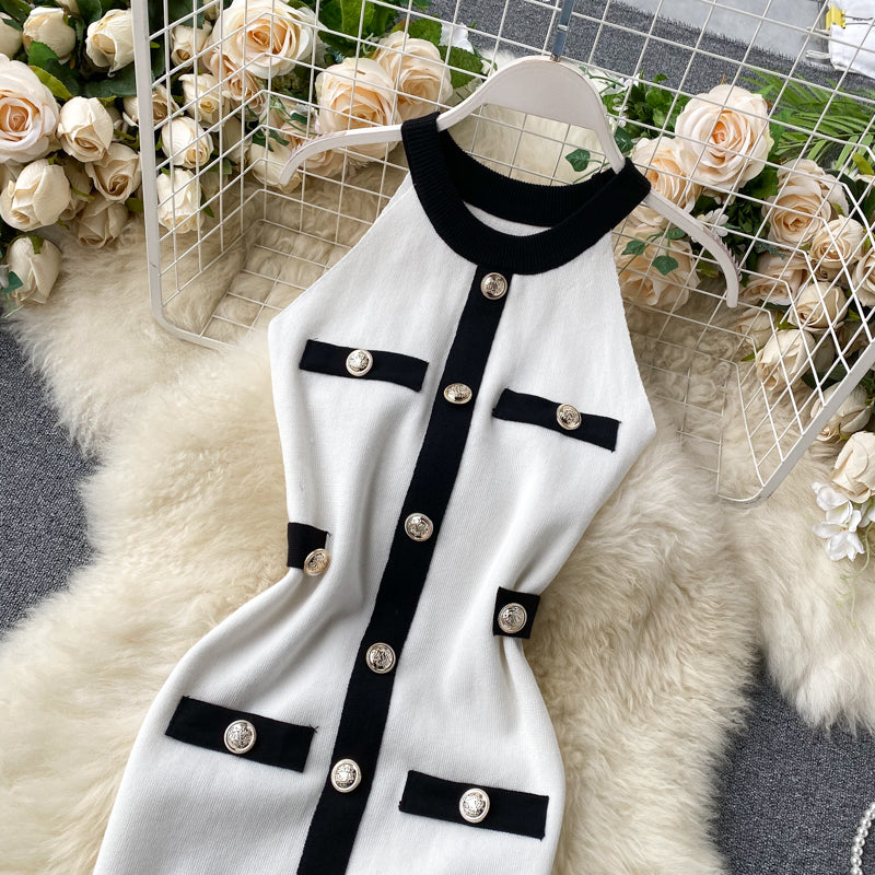 Halter-breasted Knitted Hip Dress