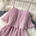 Solid Color Ruffled Slip Jumpsuit