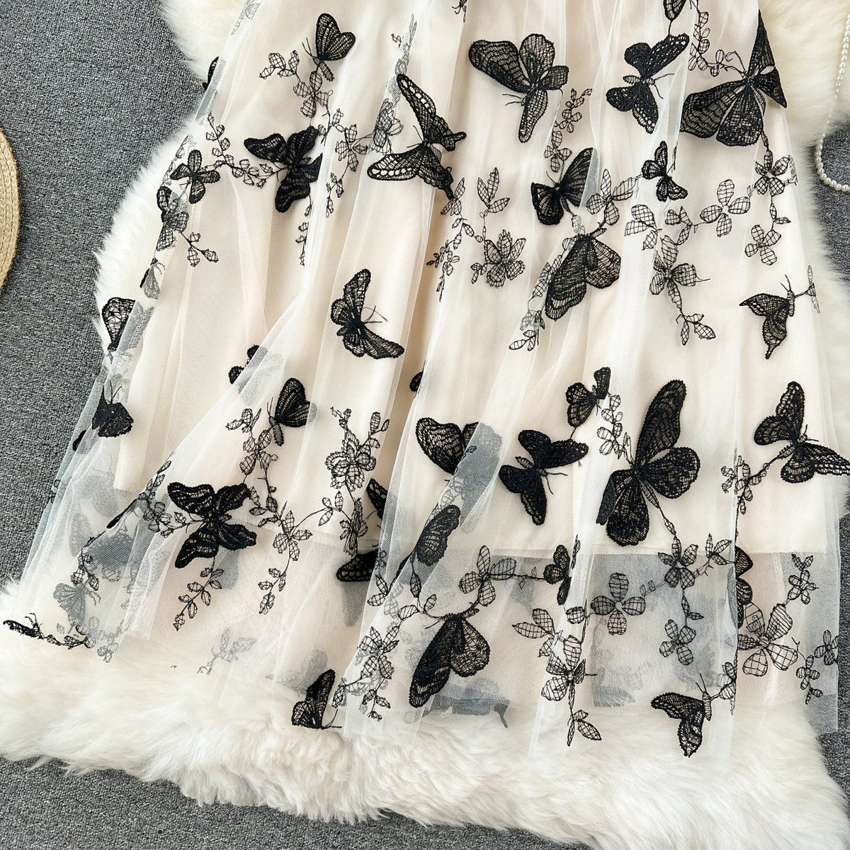 Fairy 3d Embroidered Mesh Skirt