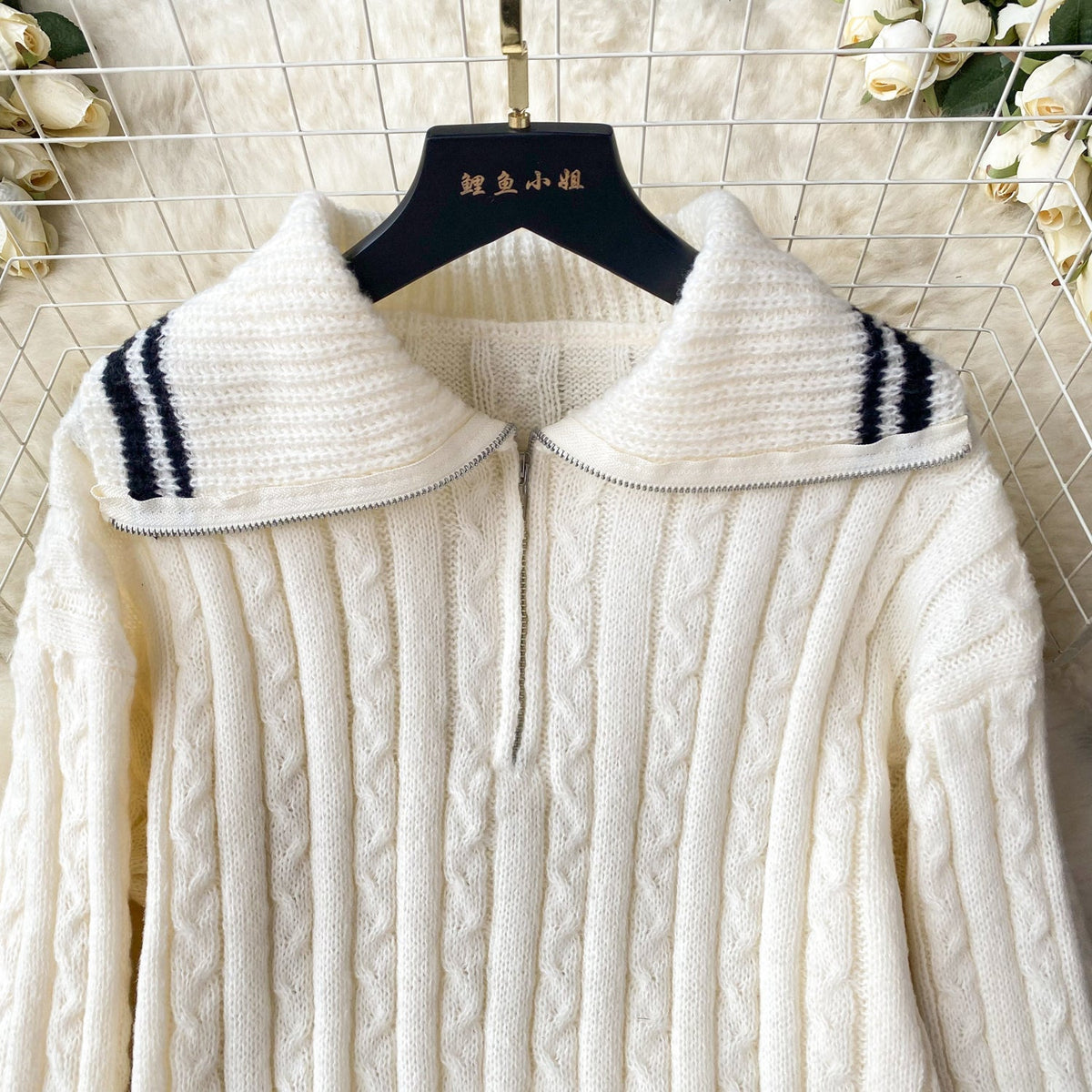 Lapeled Sweater&Shorts Knitted 2Pcs