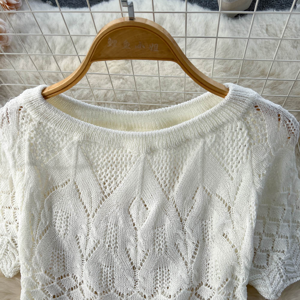 Crochet Top&Fishtail Skirt 2Pcs Set