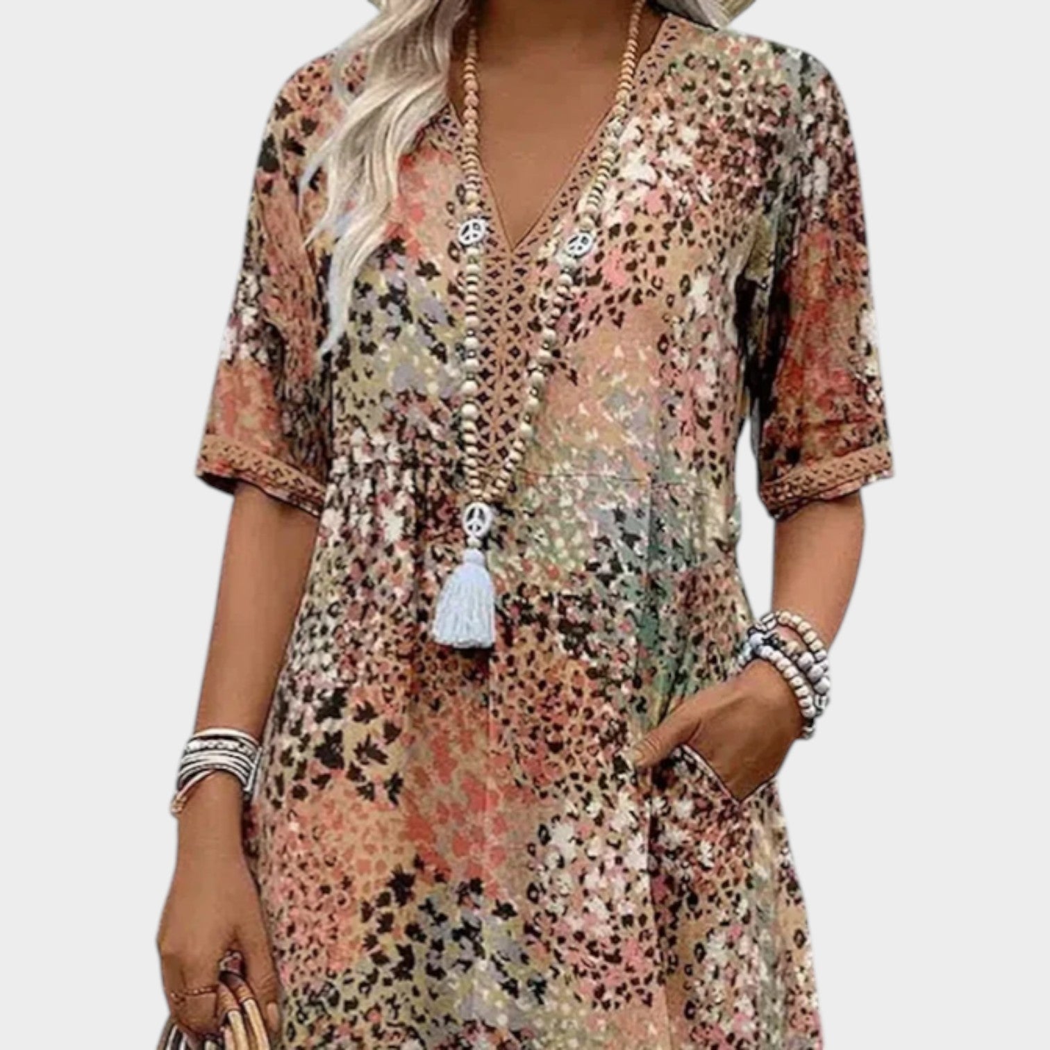 Marisol | Boho Floral Midi Dress