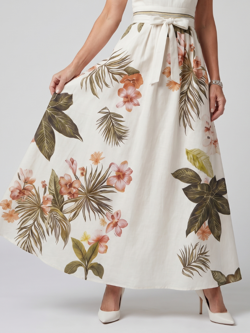 Imani | Halter Maxi with Botanical Panel