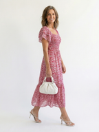 Odette | Off-Shoulder Floral Smocked Midi Dress