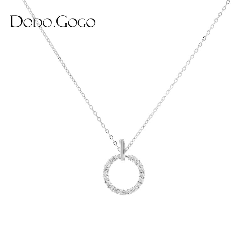 Light Luxury Rose Gold Circle Necklace