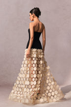 Circular Mesh Patchwork Bustier Dress
