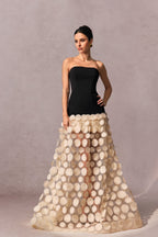 Circular Mesh Patchwork Bustier Dress