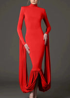 Jasleen High Neck Draped Maxi Dress
