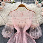 Fairy Mesh Puff Sleeve Dress