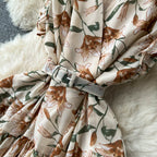 Vintage V-neck Sleeveless Floral Dress