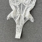 Chic White Lace Bustier Jumpsuit