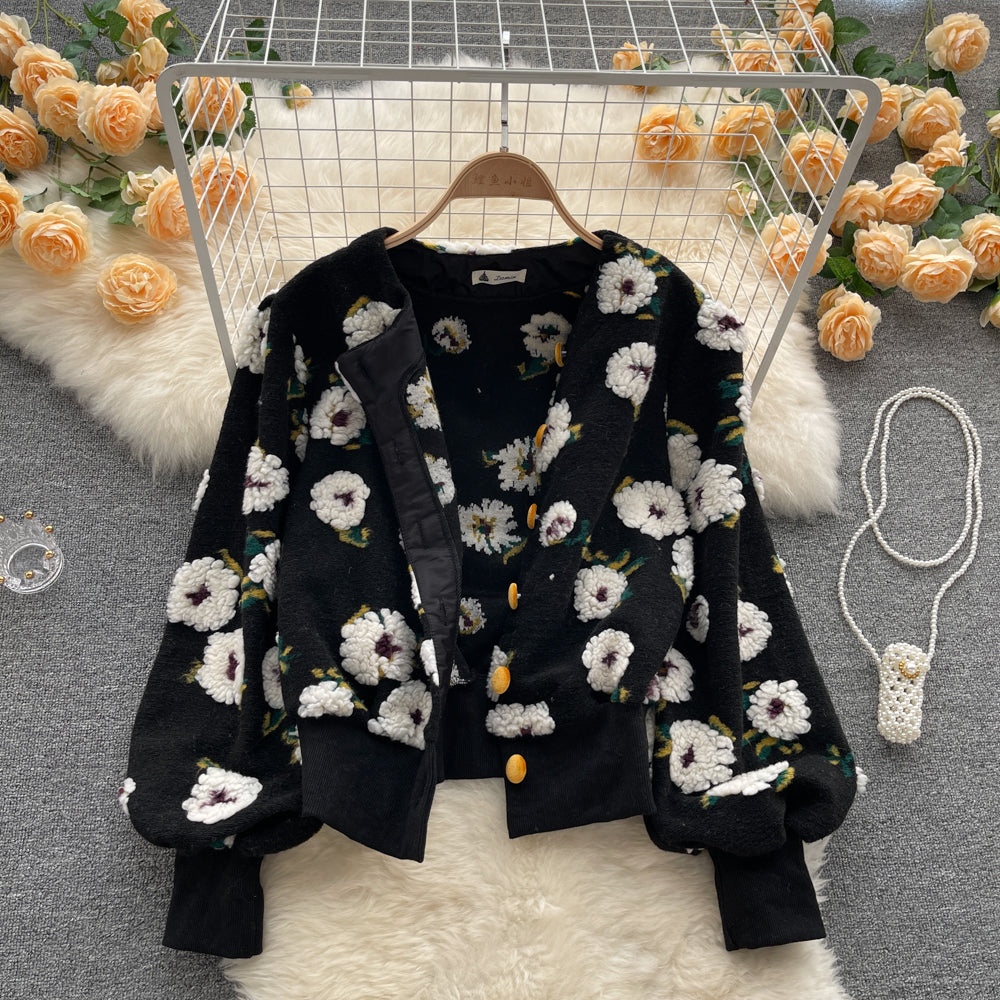 Vintage 3d Colorful Floral Jacket
