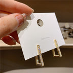 Rectangular-shaped Diamond-set Earrings