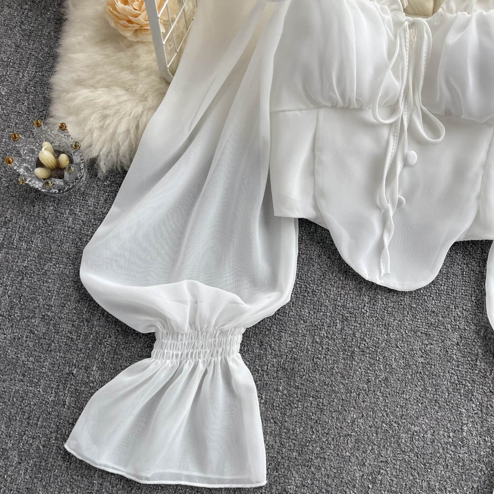 Loose Lace-up Halter Shirt