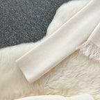 Cardigan&Half-body Skirt Fringed Knit 2Pcs