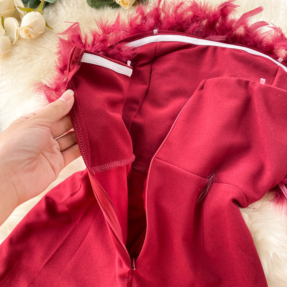 Niche Design Hairy Top Jumpsuit