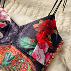 Fringed Camisole&Skirt Floral 2Pcs