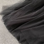 Beaded Knitted Top&Mesh Skirt 2Pcs