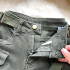 Chic Large Pocket Denim Shorts