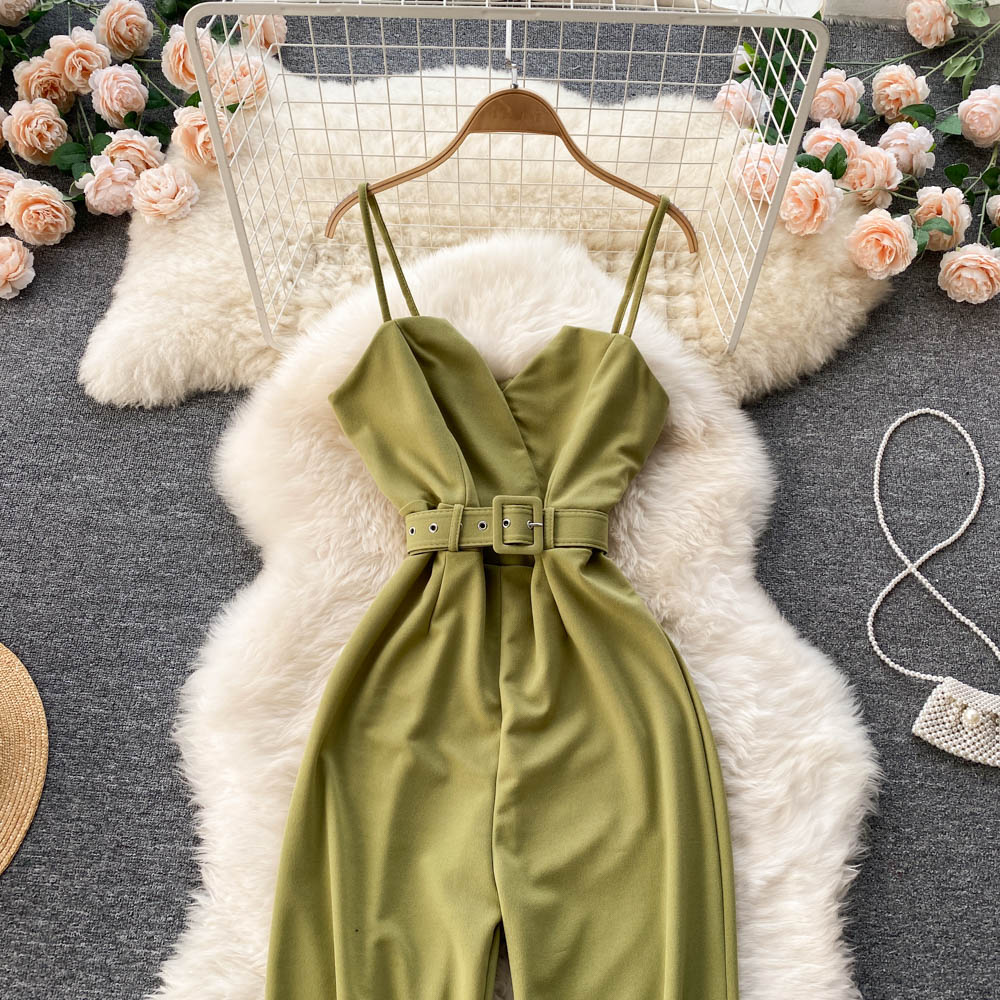 Sleeveless Sling Wide-Leg Jumpsuit