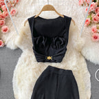 Fashion High-waist Skinny Two-piece Suit