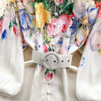 Courtly Floral Printed Shirt&Shorts 2Pcs