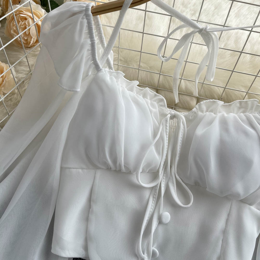 Loose Lace-up Halter Shirt