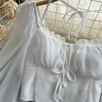 Loose Lace-up Halter Shirt
