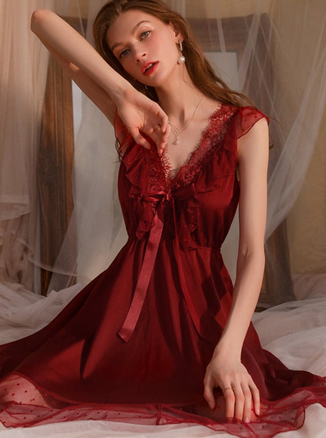 Fairy Ruffle Lace Lounge Dress