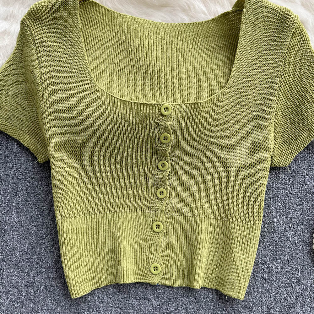 Short Sleeve Solid Colour Stretch T-shirt