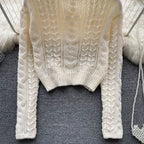 Cherry Knitted Cardigan&Camisole 2Pcs Set