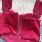 Mesh Patchwork Satin Padded Camisole