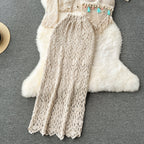 Cardigan&Camisole&Skirt Hollowed 3Pcs