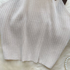 Patchwork Strap Backless Knitted Camisole