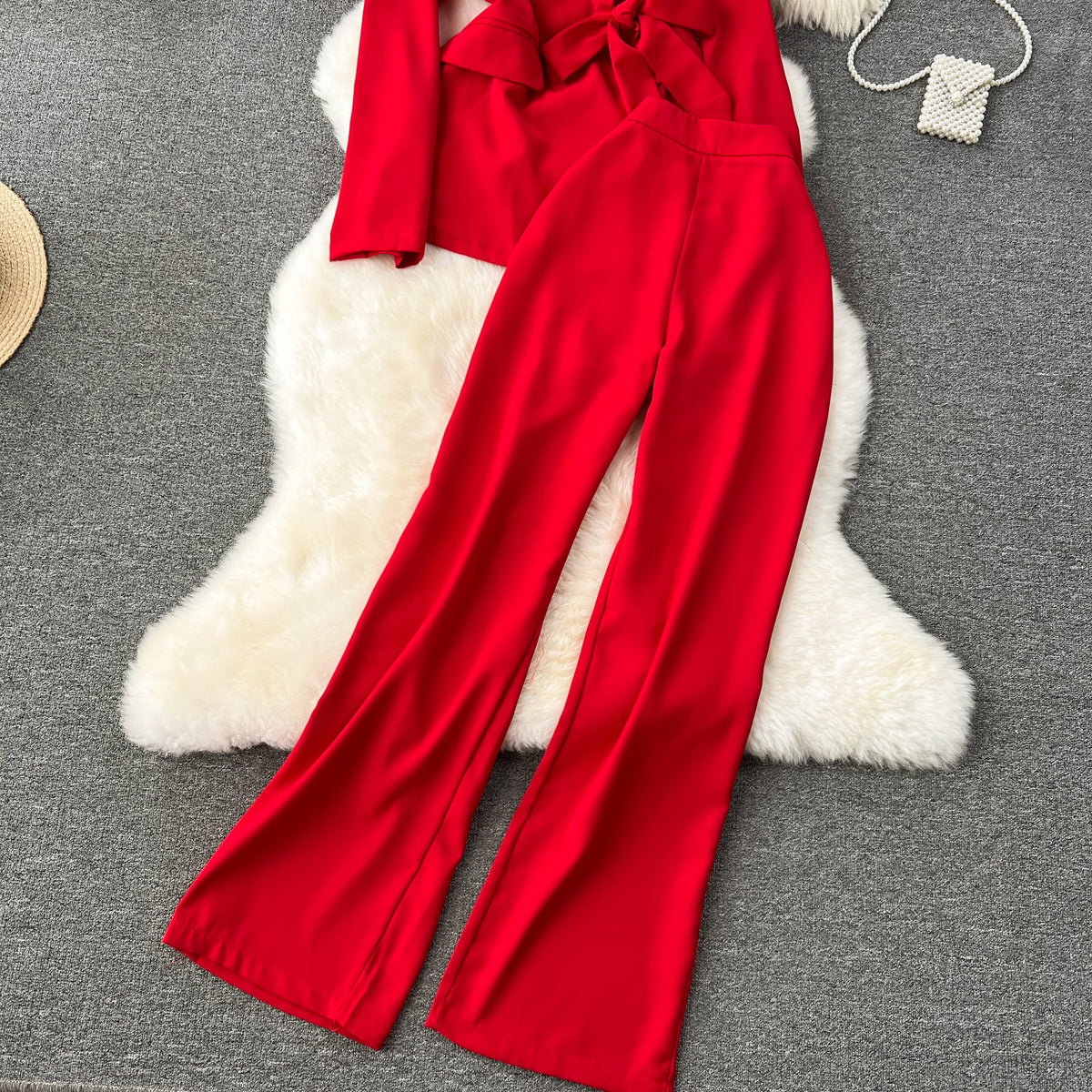 Blazer&Trousers Solid Color 2Pcs