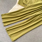 Loose-fitting Shirt&Pleated Trousers 2Pcs