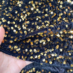 Elegant Sequin Patchwork Velvet Dress
