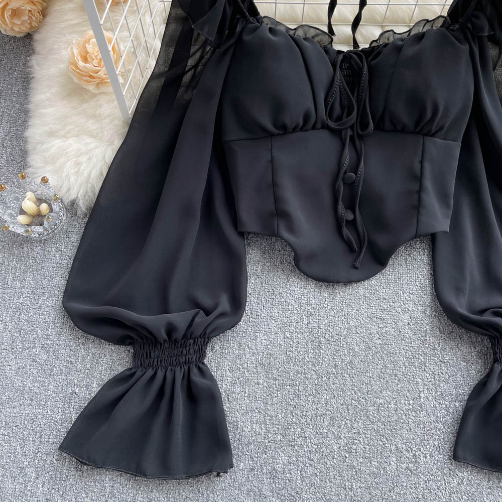 Loose Lace-up Halter Shirt