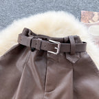 Vintage High-waist Leather Shorts