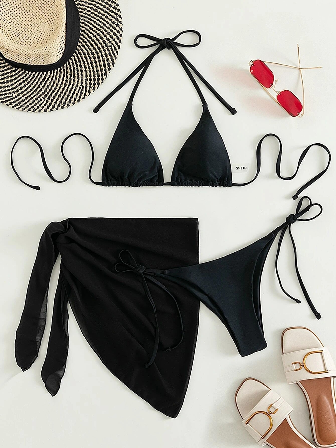 Mesh Three-piece Split Swimsuit