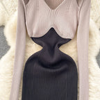 Elegant Hollowed Knitted Slip Dress