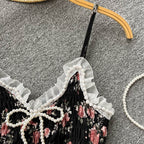 Stringy Selvedge Lace Beaded Camisole