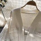 Bow Drawstring Short Knitted Cardigan