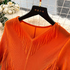 Courtly Solid Color Ruffled Dress