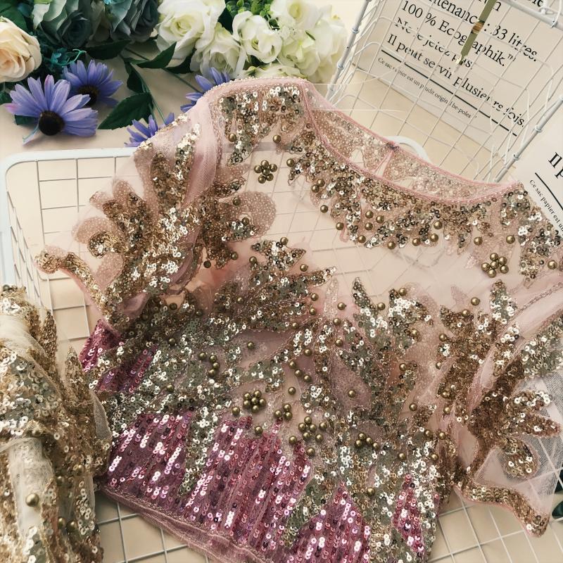 Chic Embroidered Beaded Sequin Shirt